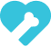 Blue bone and heart icon