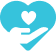 Heart donate blue icon
